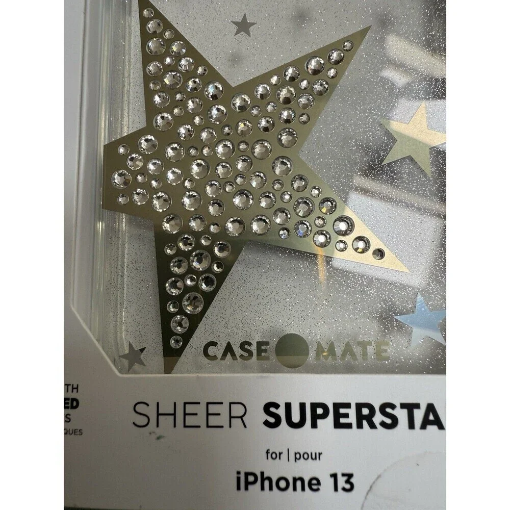 Case Mate for iPhone 13 Sheer Superstar Sparkle Crystal Glitter Case New